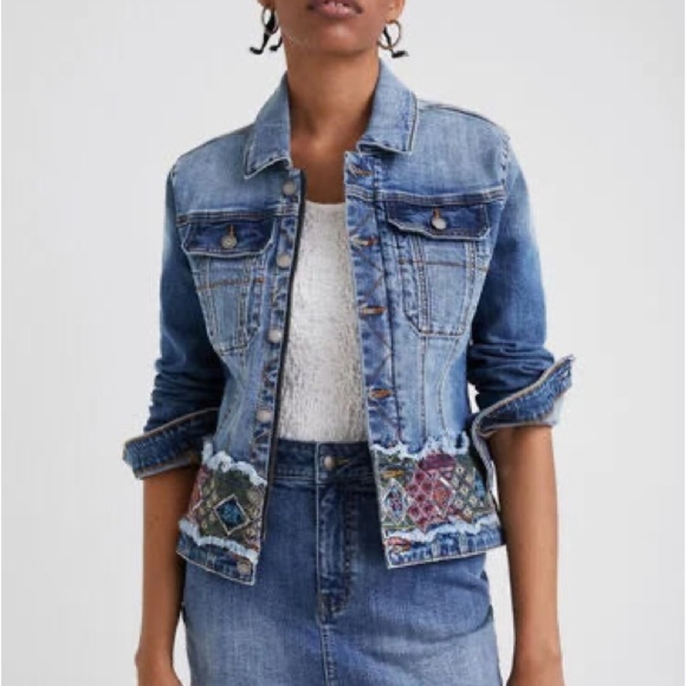 Embroidered denim jacket